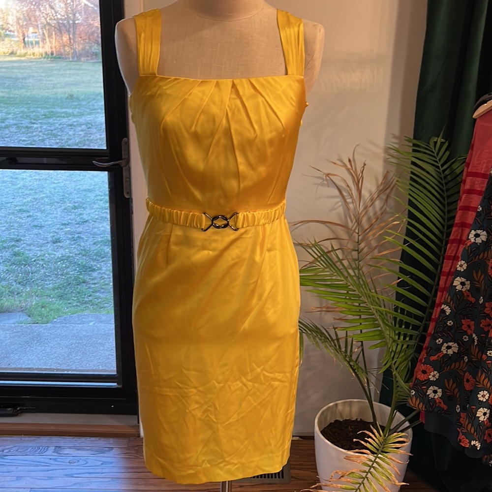 New Antonio melani dress!! yellow satin dress size 2